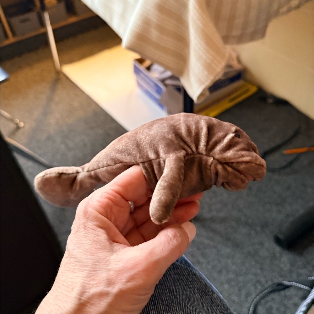 Brown Plush Manatee Folkmanis finger puppet